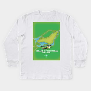 Island of Montreal Canada map Kids Long Sleeve T-Shirt